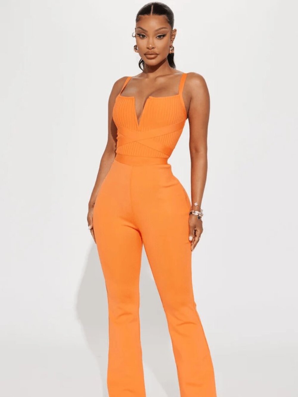 1x Orange Bandage Jumpsuit
